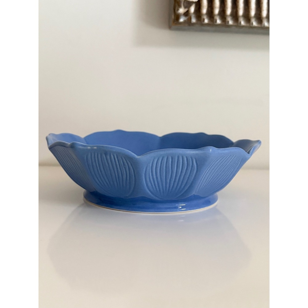 Anthropologie Orle Pasta Bowl Periwinkle Wedge Blue 7.75 in